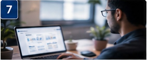 Professional reviewing local search and business performance data